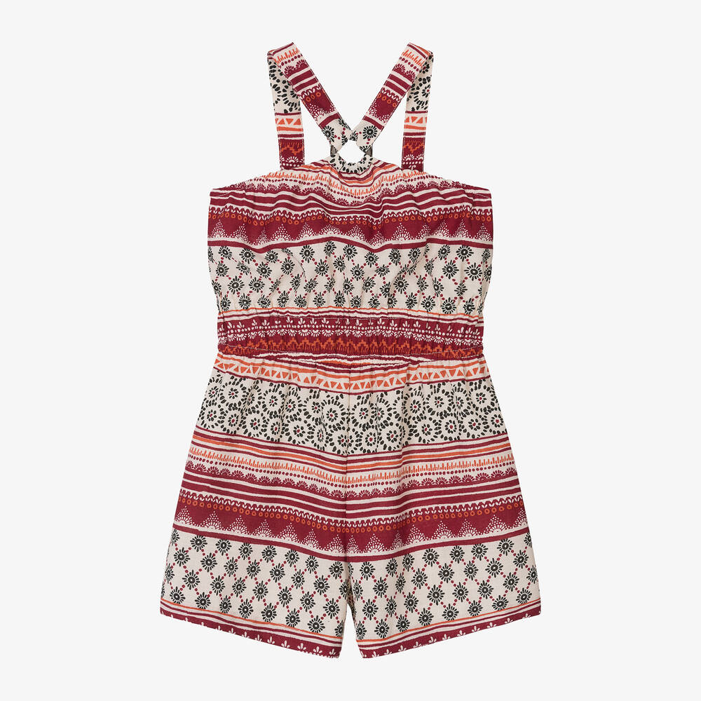 Mayoral-Girls Red Abstract Print Playsuit | Childrensalon Outlet