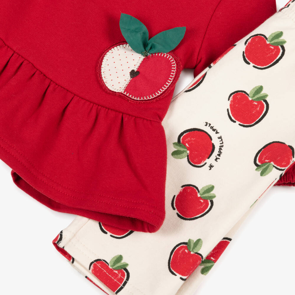 Mayoral Newborn-Girls Red Apple Leggings Set | Childrensalon Outlet