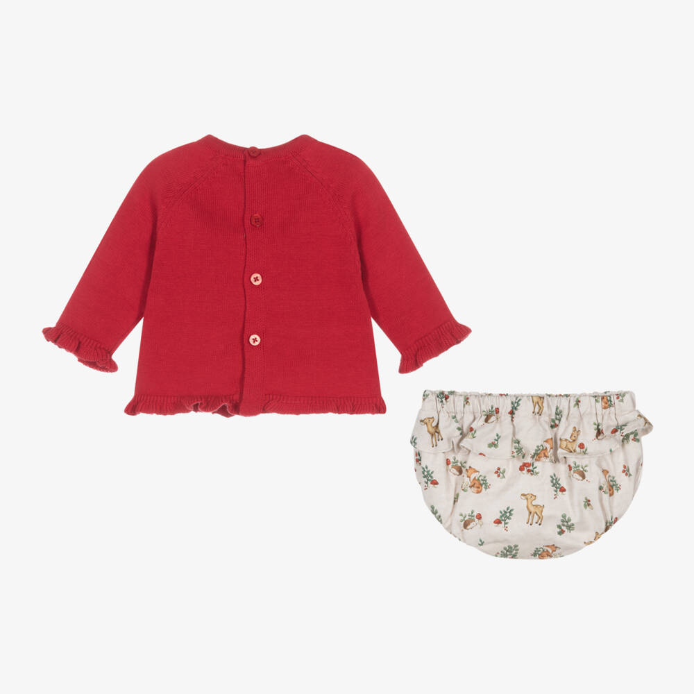 Mayoral Для новорожденных-Girls Red & Beige Cotton Outfit | Childrensalon Outlet