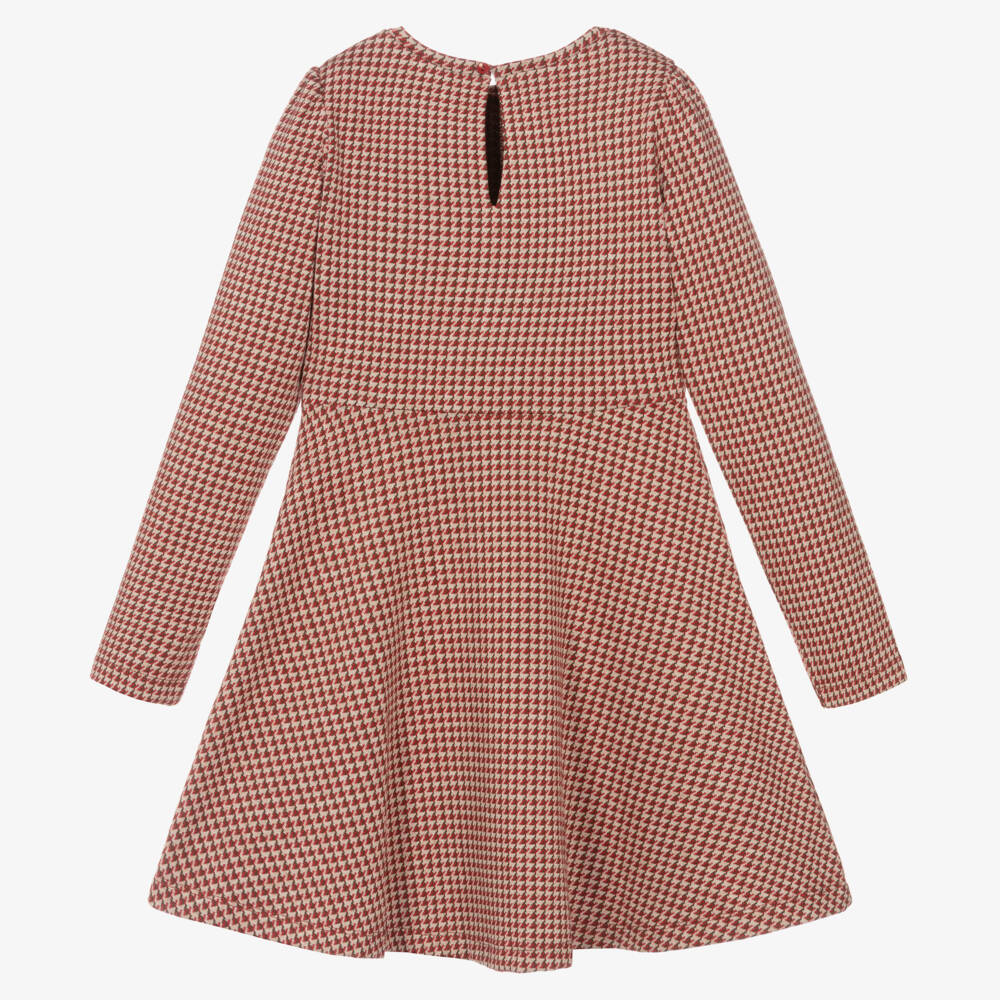 Mayoral-Girls Red & Beige Viscose Jersey Dress | Childrensalon Outlet