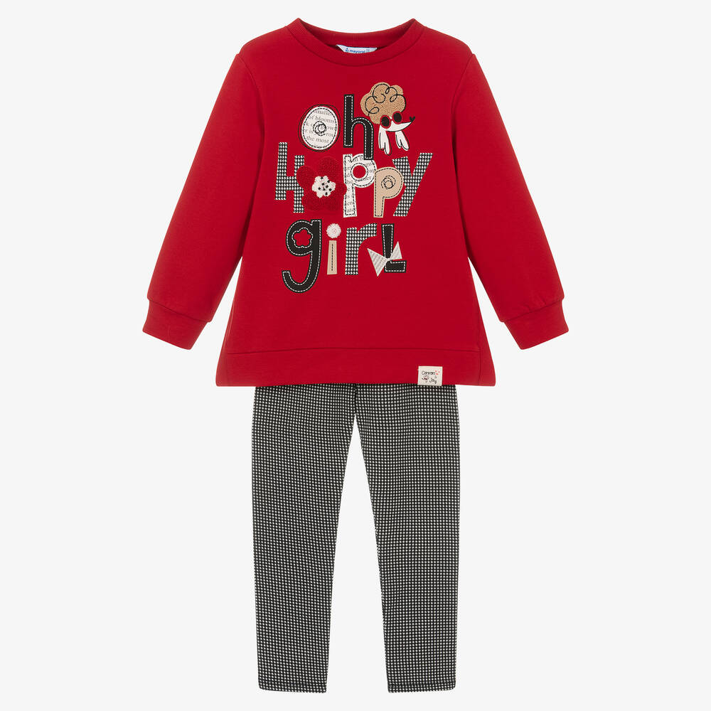 Mayoral - Ensemble legging rouge et noir | Childrensalon