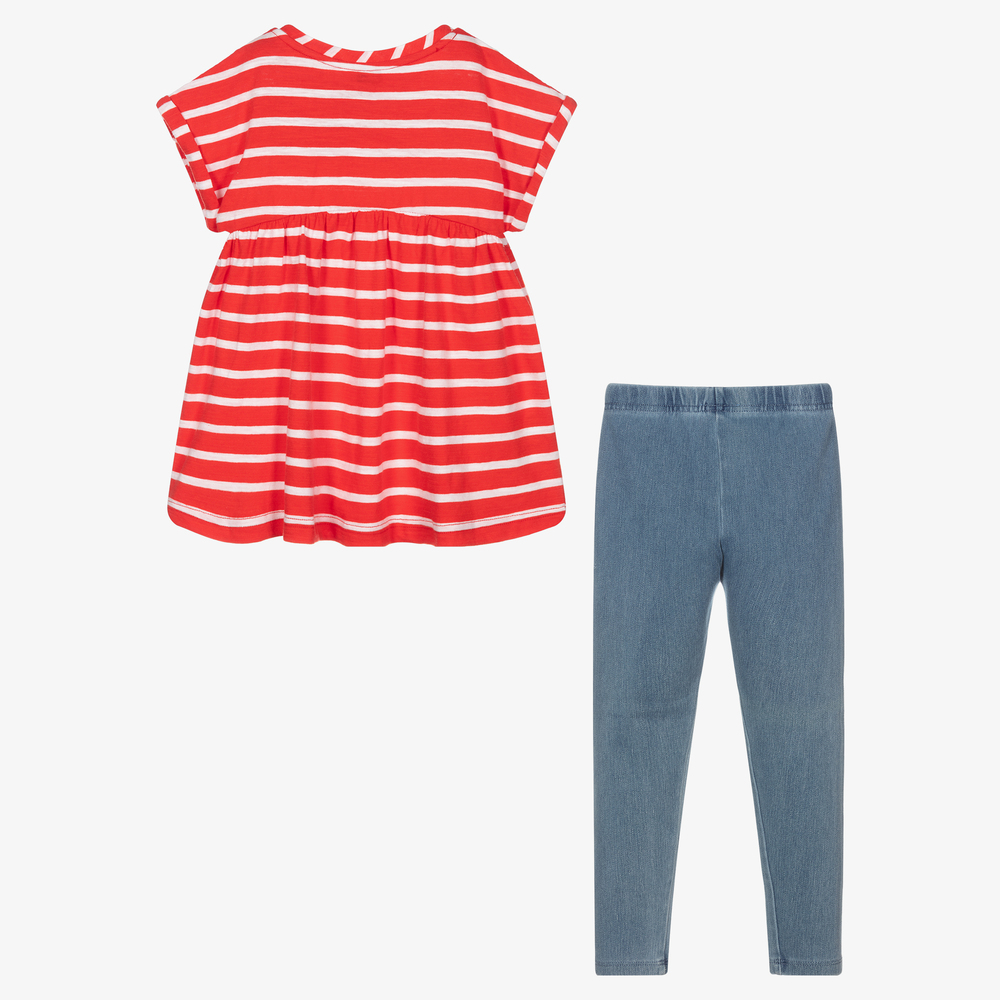 Mayoral-Красный топ и синие легинсы для девочек | Childrensalon Outlet