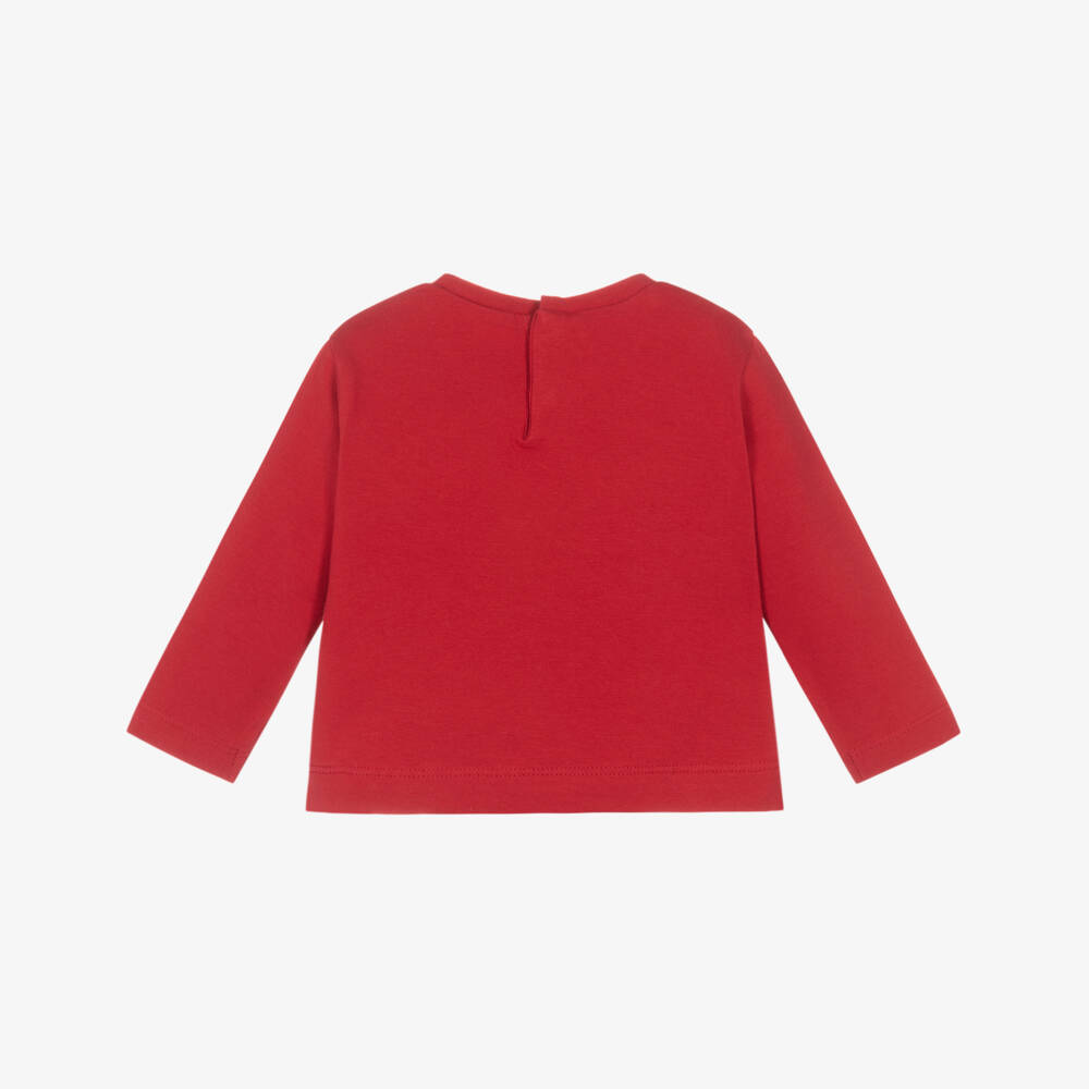 Mayoral-Girls Red Bow Long-Sleeve Top | Childrensalon Outlet