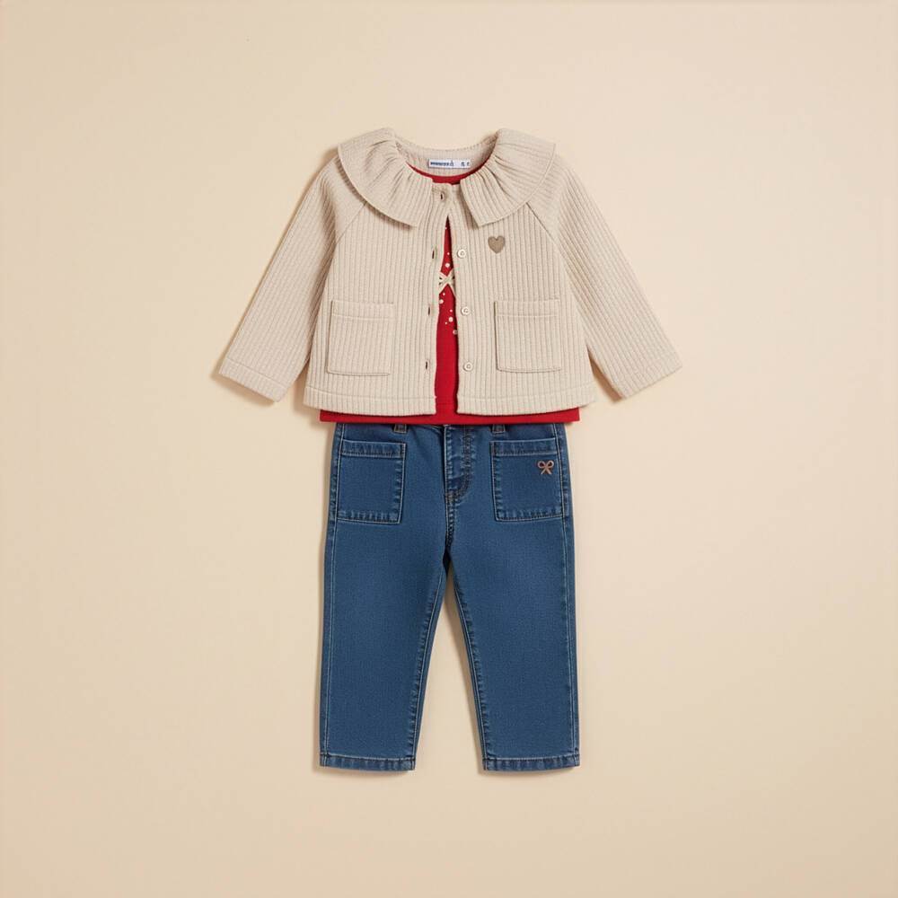 Mayoral-Girls Red Bow Long-Sleeve Top | Childrensalon Outlet