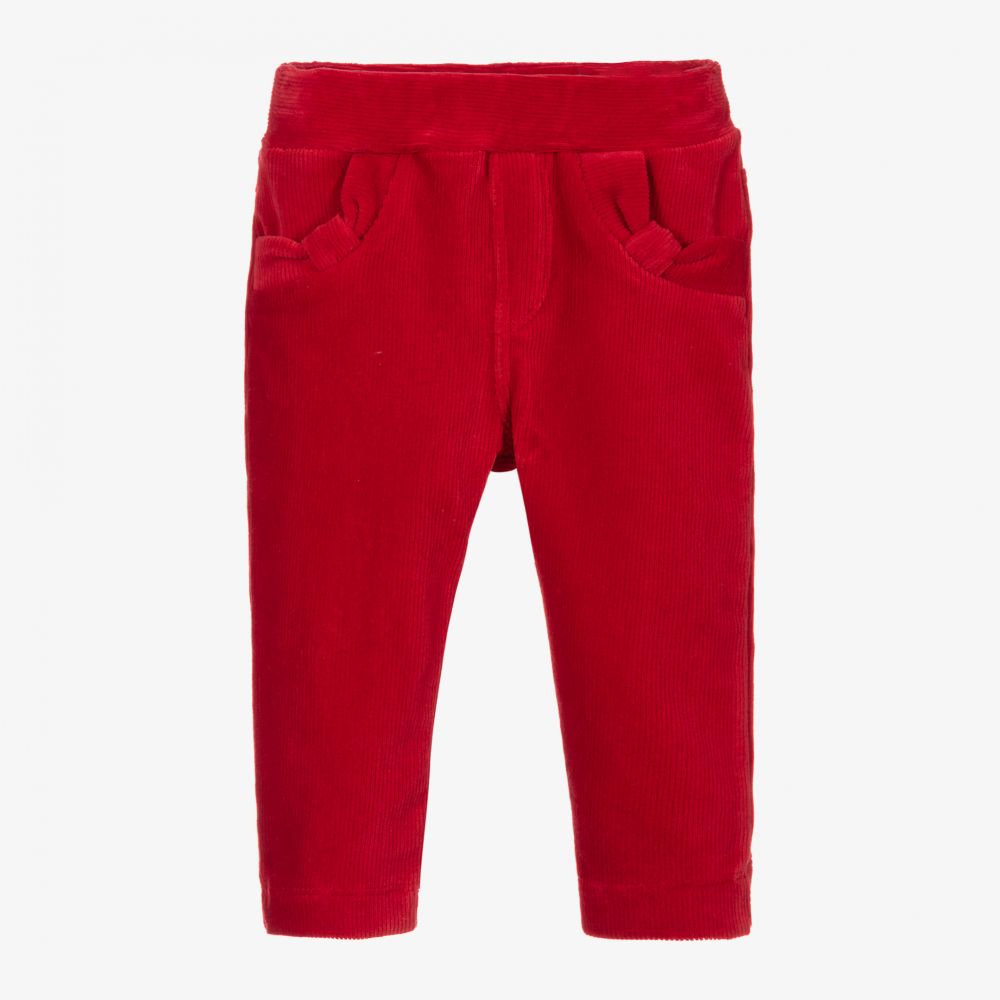 Mayoral - Girls Red Corduroy Trousers | Childrensalon