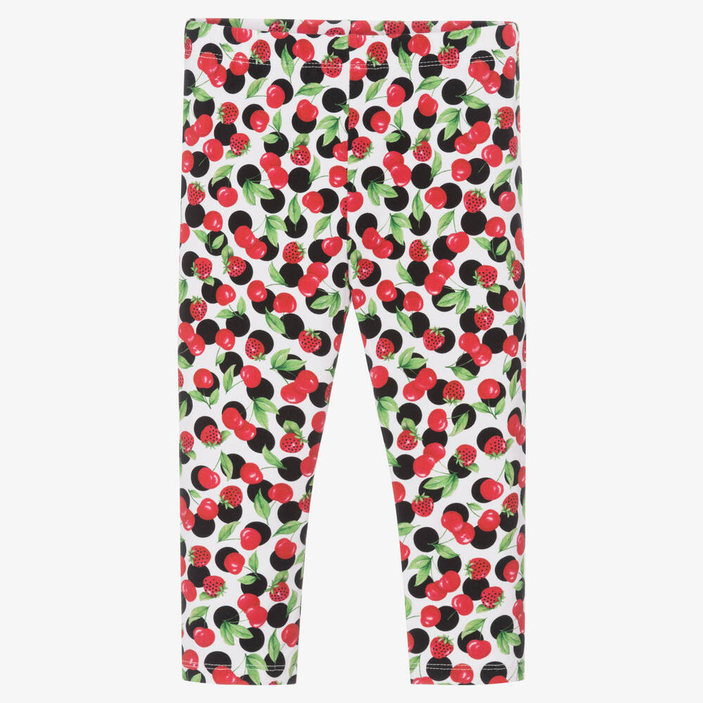 Mayoral - Girls Red Cotton Cherry Leggings | Childrensalon