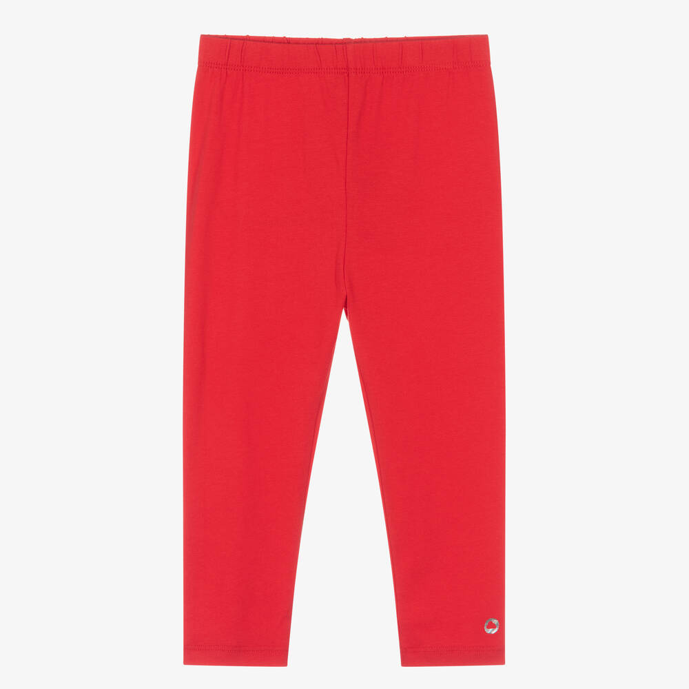 Mayoral - Girls Red Cotton Cropped Leggings | Childrensalon