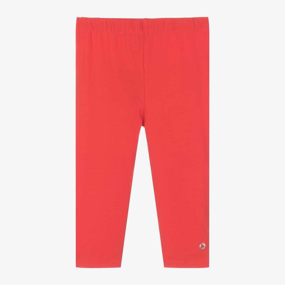 Mayoral-Girls Red Cotton Leggings | Childrensalon Outlet