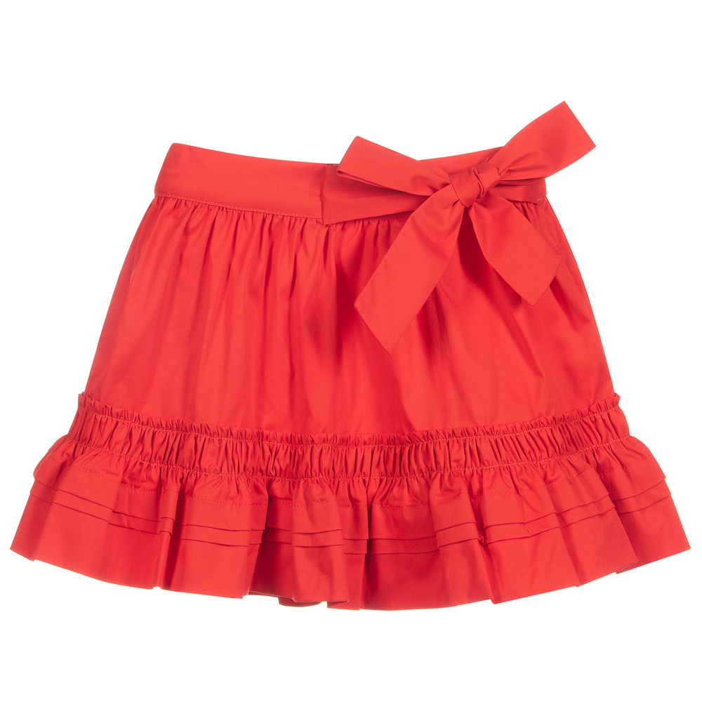 Mayoral-Girls Red Cotton Skirt | Childrensalon Outlet
