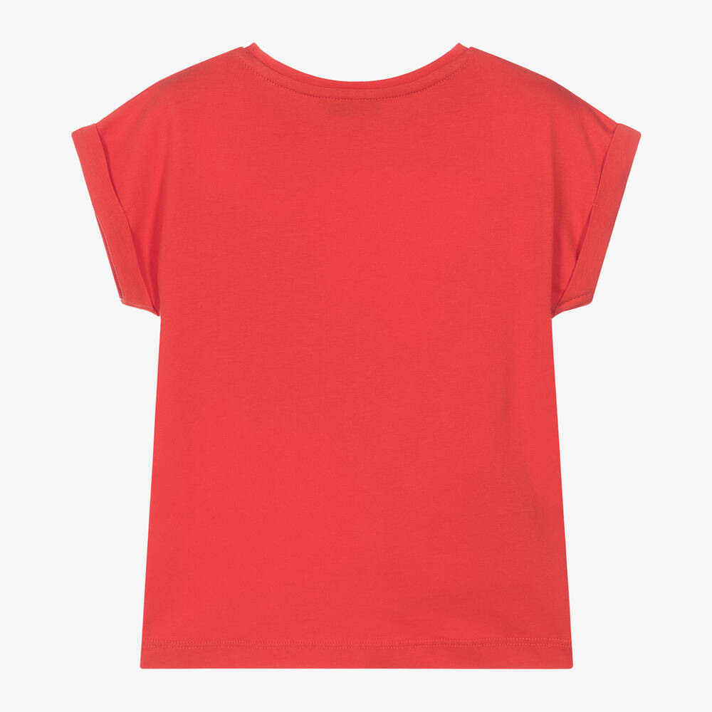 Mayoral-Girls Red Cotton T-Shirt | Childrensalon Outlet