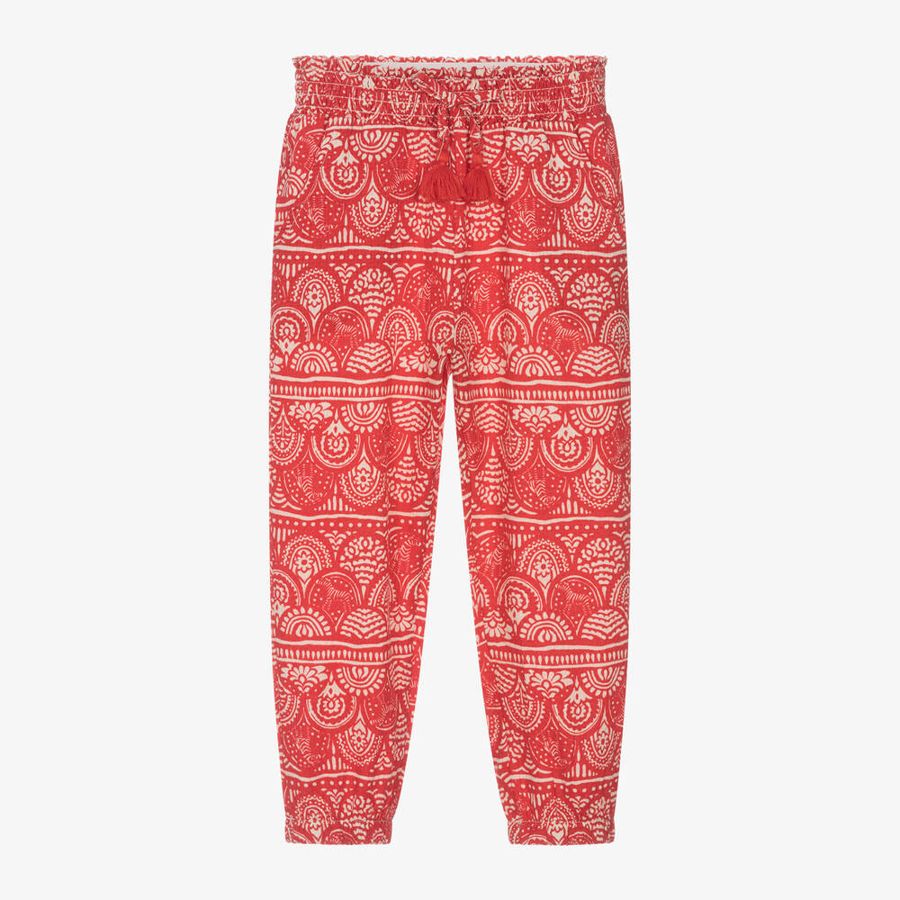 Mayoral-Girls Red Cotton Trousers | Childrensalon Outlet