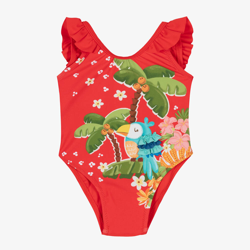 Mayoral-Girls Red Frilled Swimsuit | Childrensalon Outlet