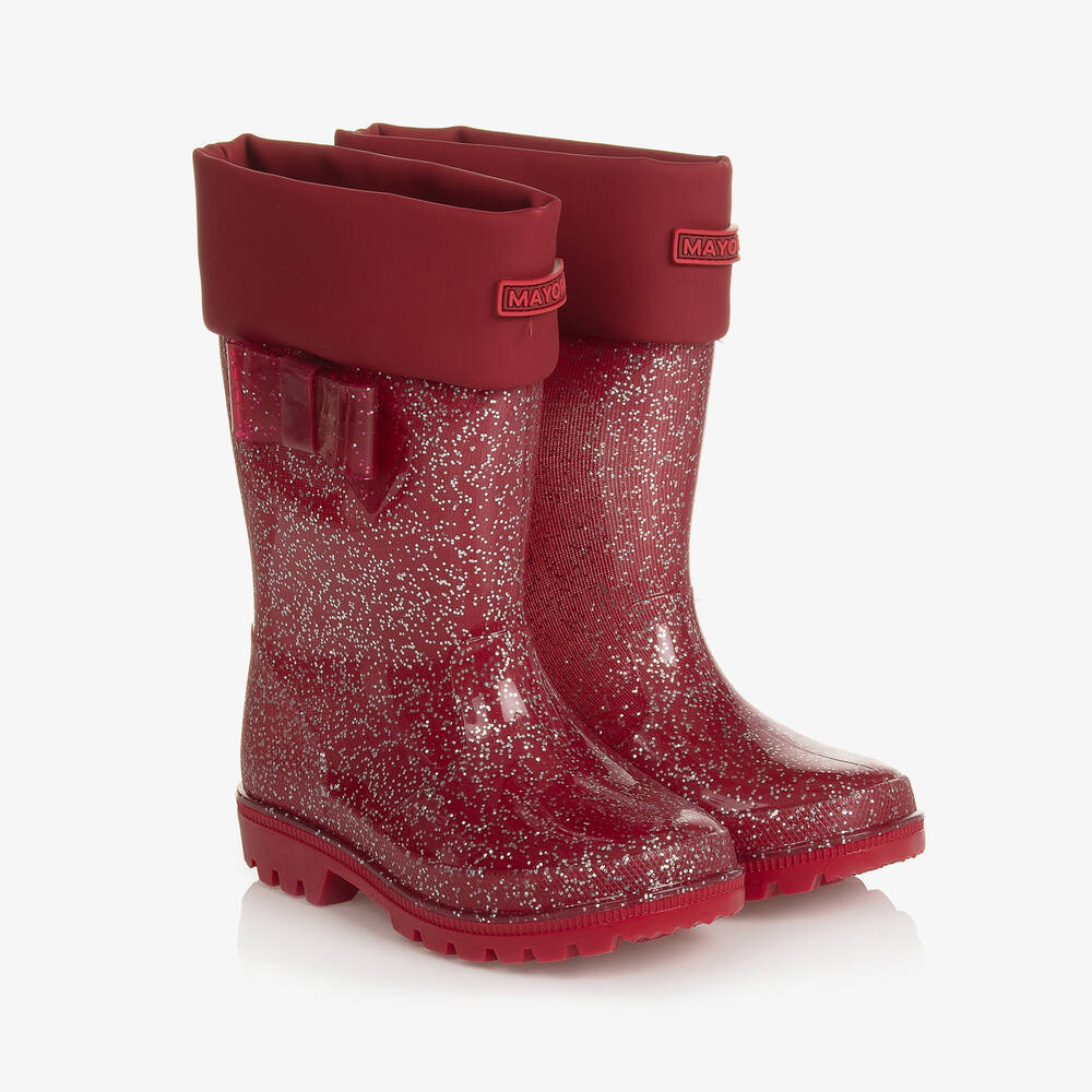 Mayoral-Girls Red Glitter Rain Boots | Childrensalon Outlet