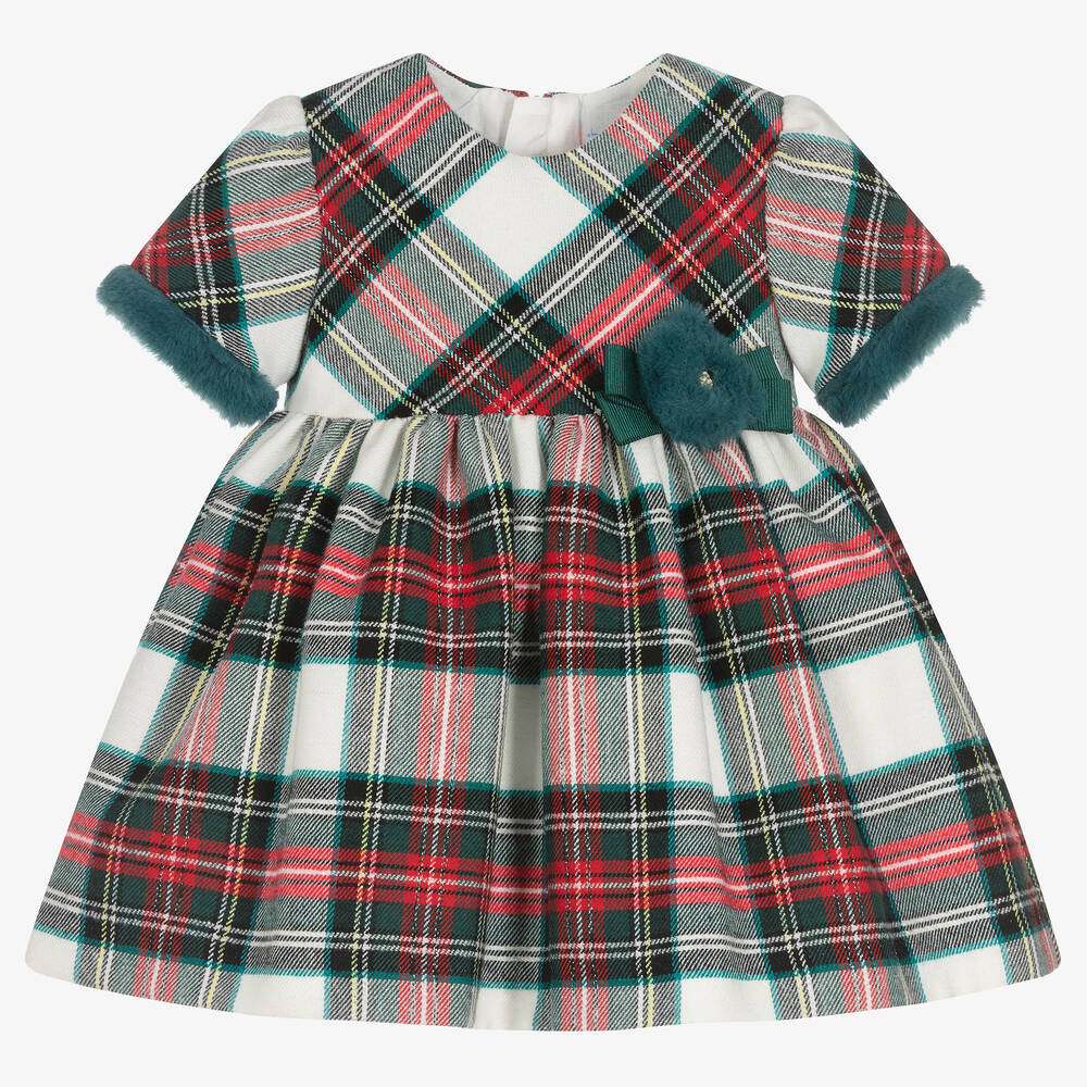 Mayoral - Красно-зеленое платье в шотландскую клетку для девочек | Childrensalon