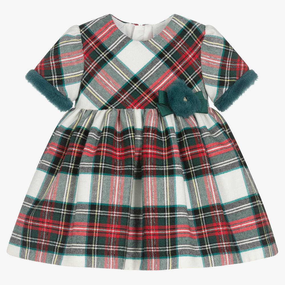 Mayoral - Girls Red & Green Tartan Dress | Childrensalon