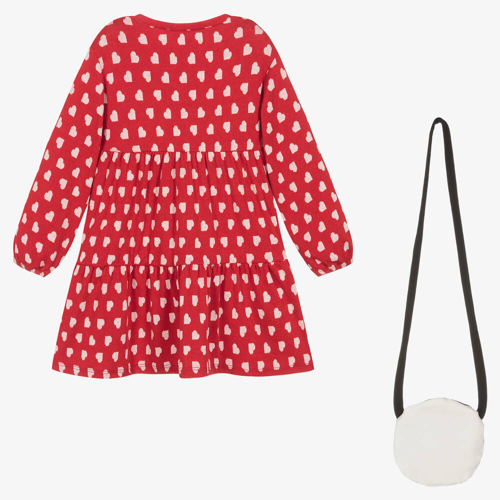 Mayoral-Girls Red Heart Dress & Bag Set | Childrensalon Outlet