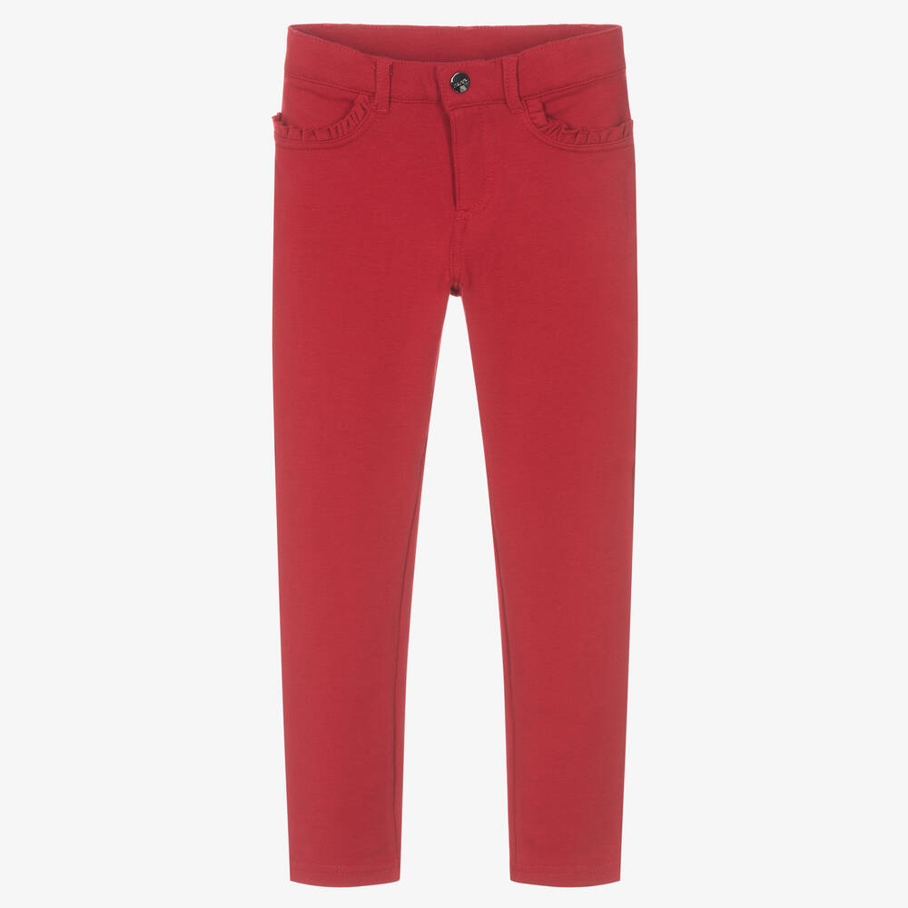 Girls Red Jersey Trousers