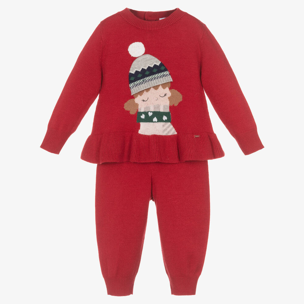 Mayoral-Красный вязаный топ и брюки | Childrensalon Outlet
