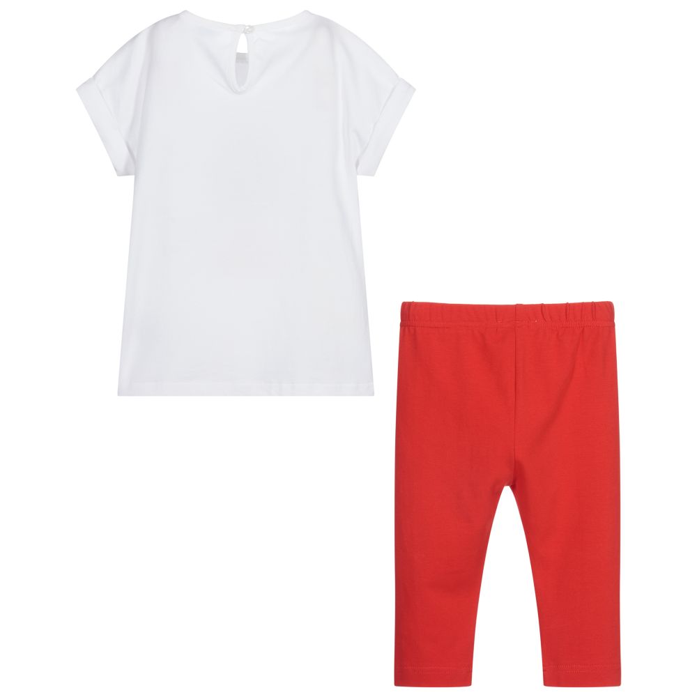 Mayoral-Красные легинсы с белой футболкой для девочек | Childrensalon Outlet