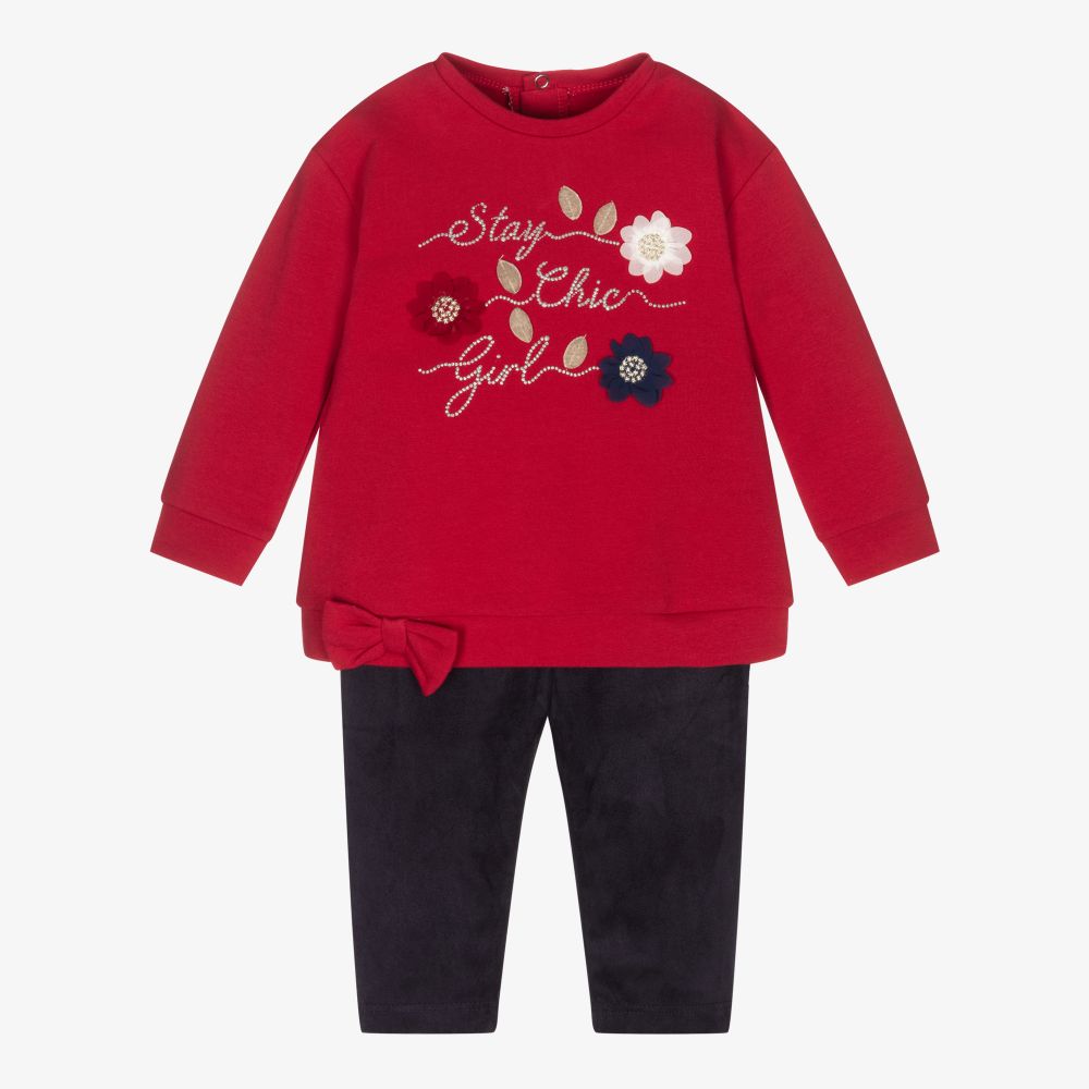 Mayoral - Girls Red Leggings Set | Childrensalon