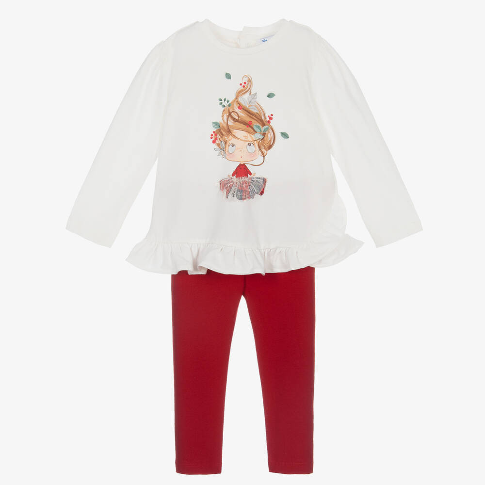 Mayoral - Ensemble legging rouge fille  | Childrensalon