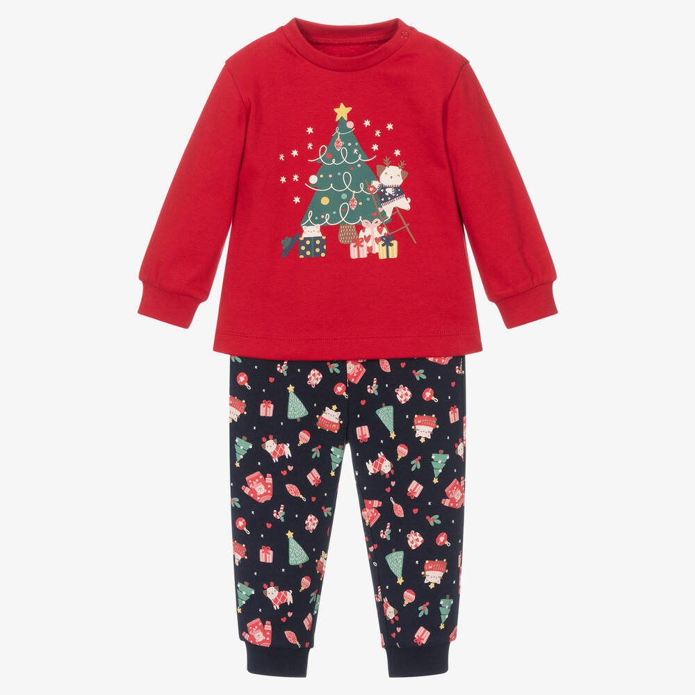 Mayoral - Pyjama de Noël rouge et bleu marine | Childrensalon