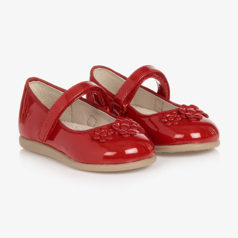 Mayoral - Ballerines rouges vernies en simili cuir fille | Childrensalon