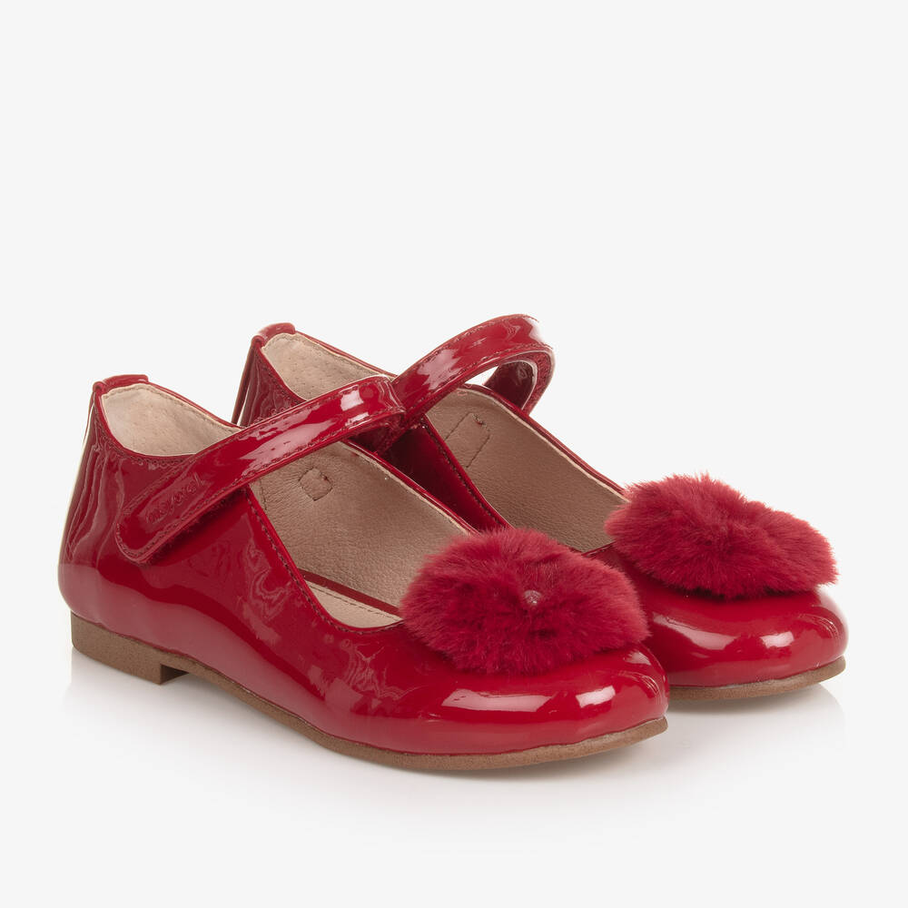 Mayoral - حذاء جلد صناعي لامع لون أحمر للبنات | Childrensalon