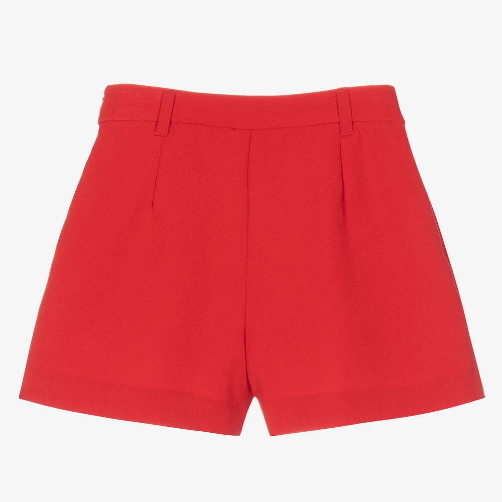 Ladies red tailored shorts clearance