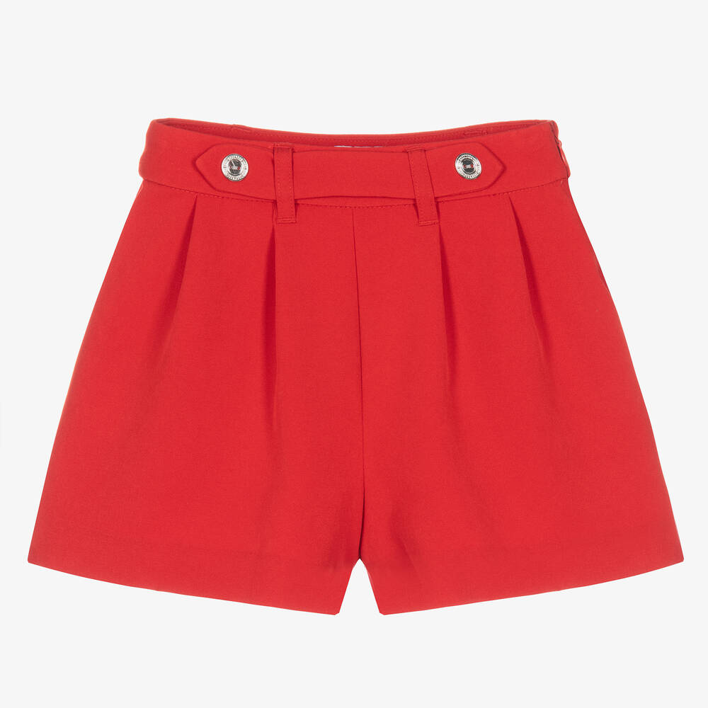 Mayoral - Girls Red Pleated Shorts | Childrensalon