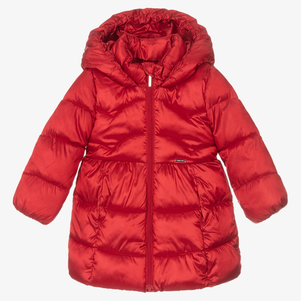 Mayoral Girls Red Puffer Coat Childrensalon Outlet