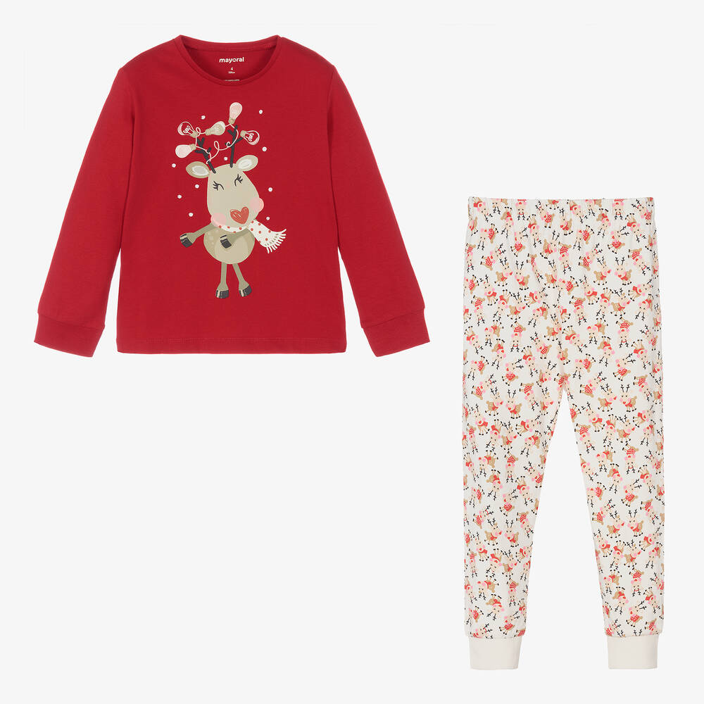 Mayoral-Красная пижама с оленем для девочек | Childrensalon Outlet