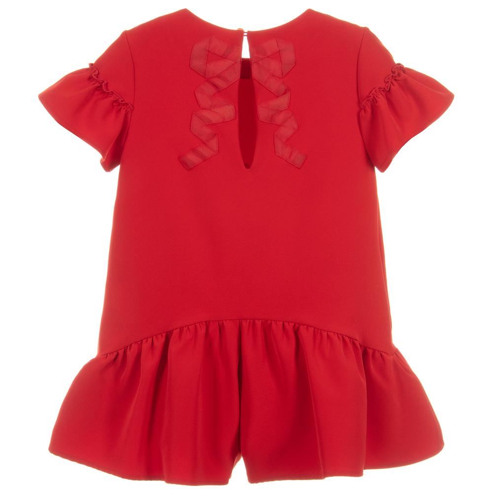 red ruffle playsuit
