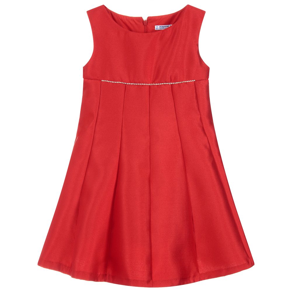 Mayoral - فستان ساتان لون أحمر | Childrensalon