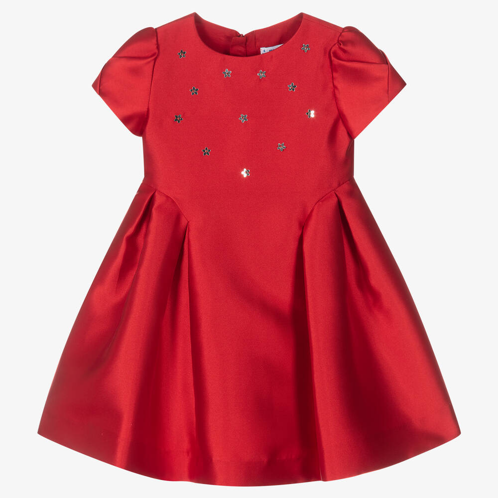 Mayoral - Girls Red Satin Dress | Childrensalon