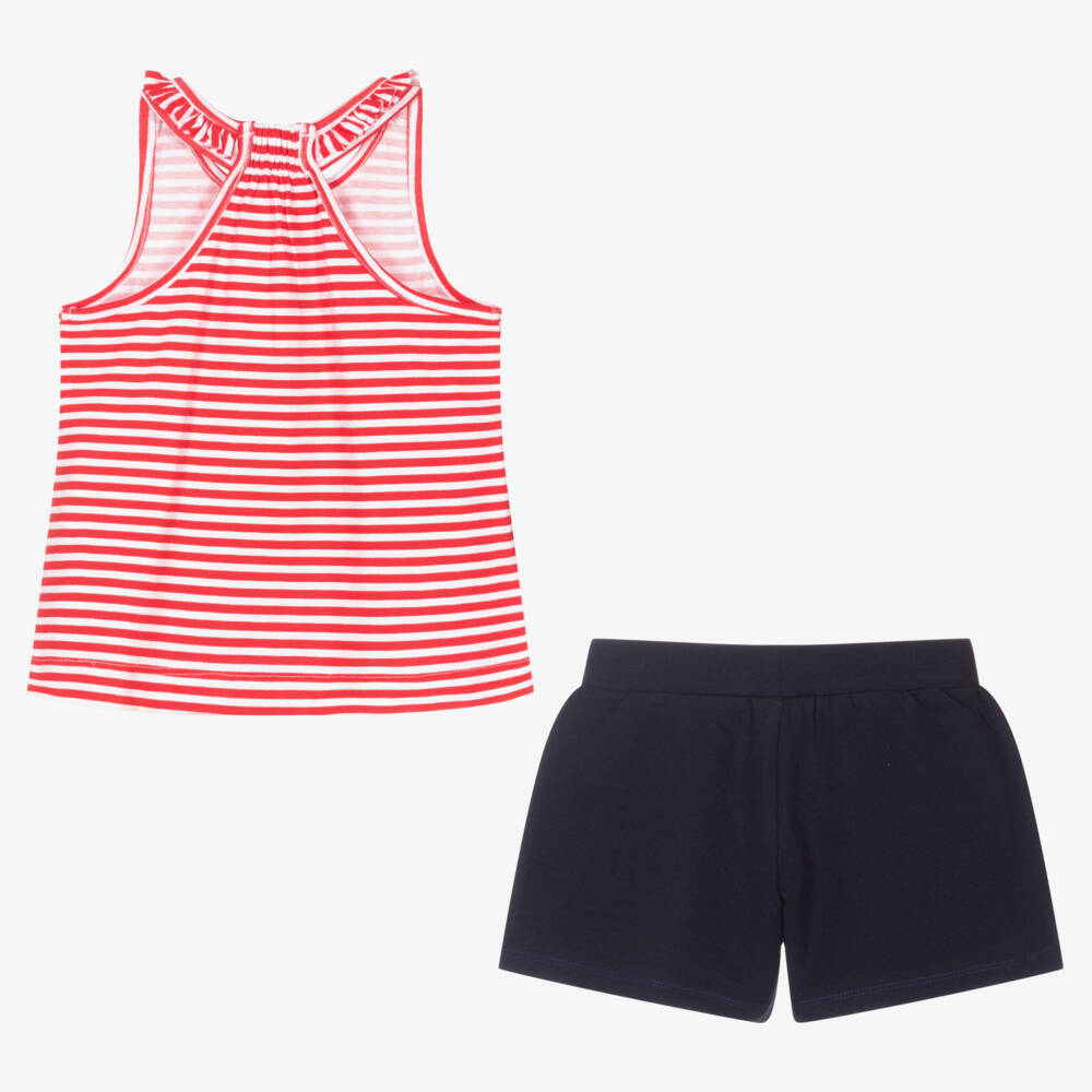 Mayoral-Топ в красную полоску и шорты для девочек | Childrensalon Outlet