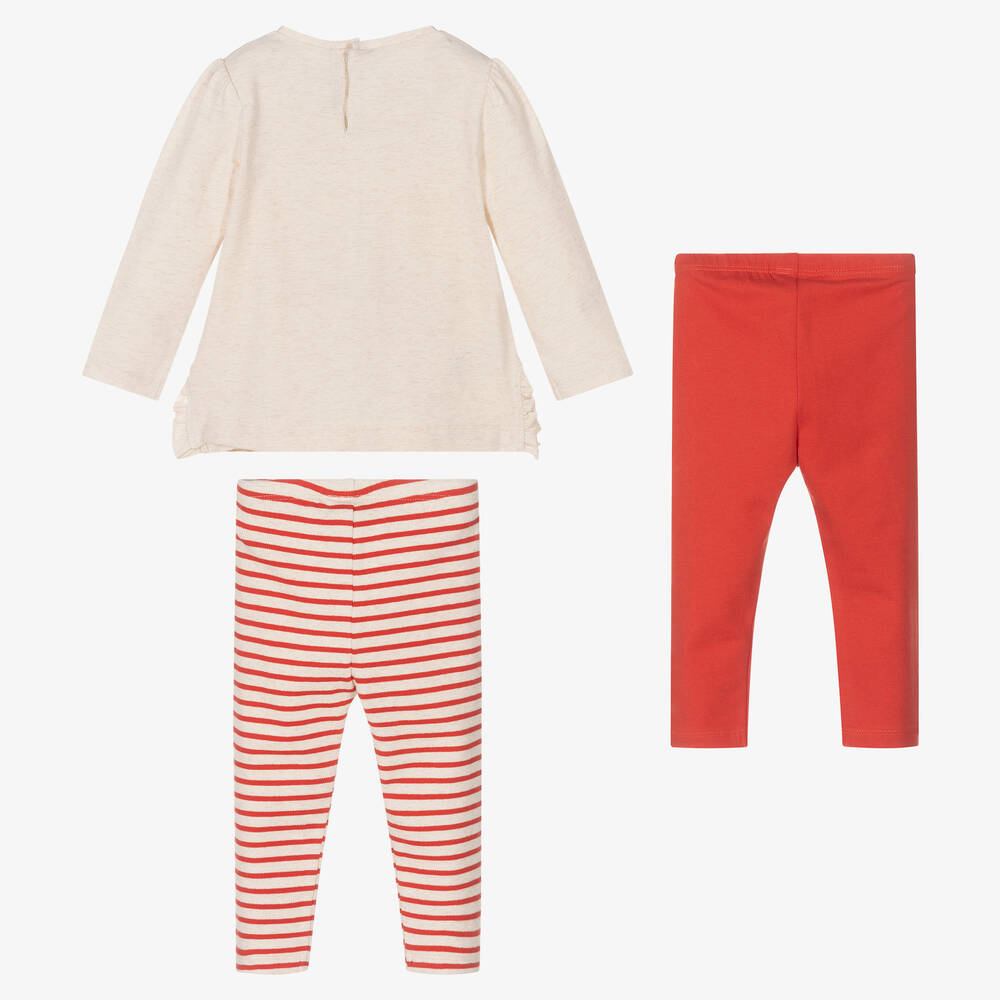 Mayoral-Girls Red Striped Leggings Set | Childrensalon Outlet