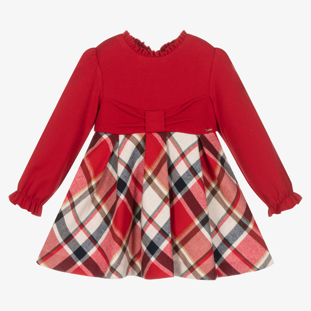 Mayoral - Girls Red Tartan Check Dress | Childrensalon