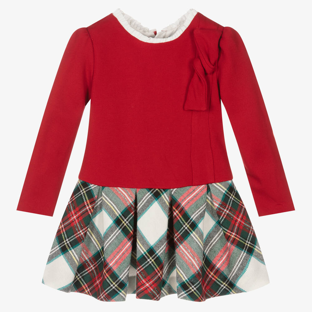 Mayoral - Girls Red Tartan Dress | Childrensalon