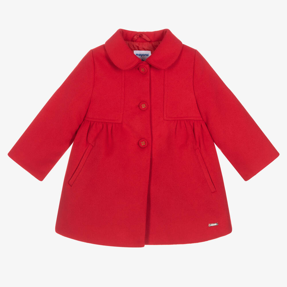 Mayoral - Girls Red Traditional Coat | Childrensalon