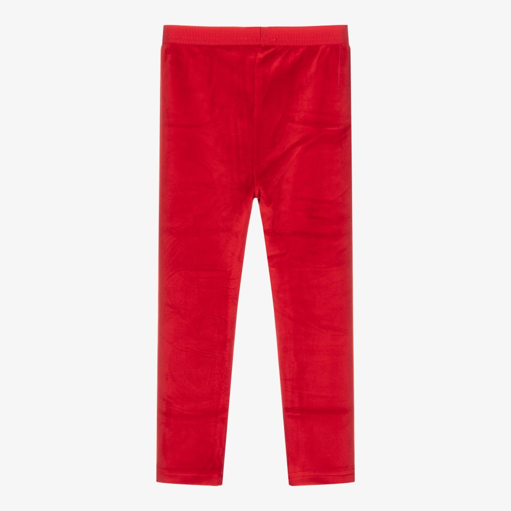 Mayoral - Girls Red Velour Leggings 