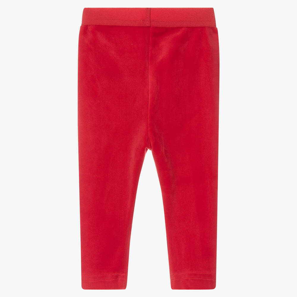 Mayoral - Girls Red Velour Leggings