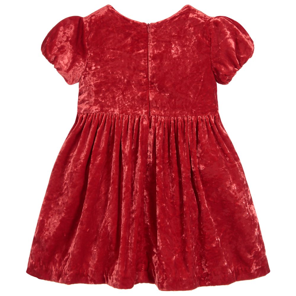 Mayoral فستان مخمل لون أحمر وعاجي Childrensalon Outlet