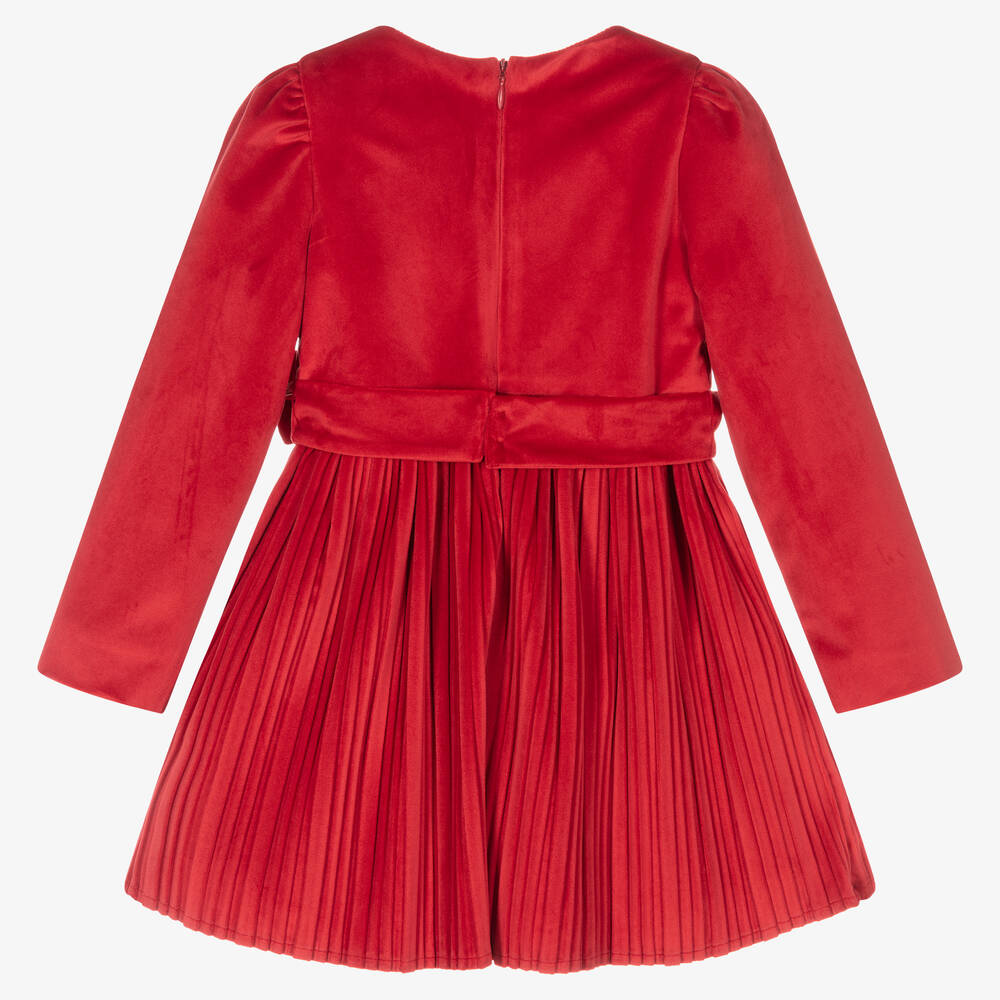 Mayoral Girls Red Velvet Dress Childrensalon Outlet