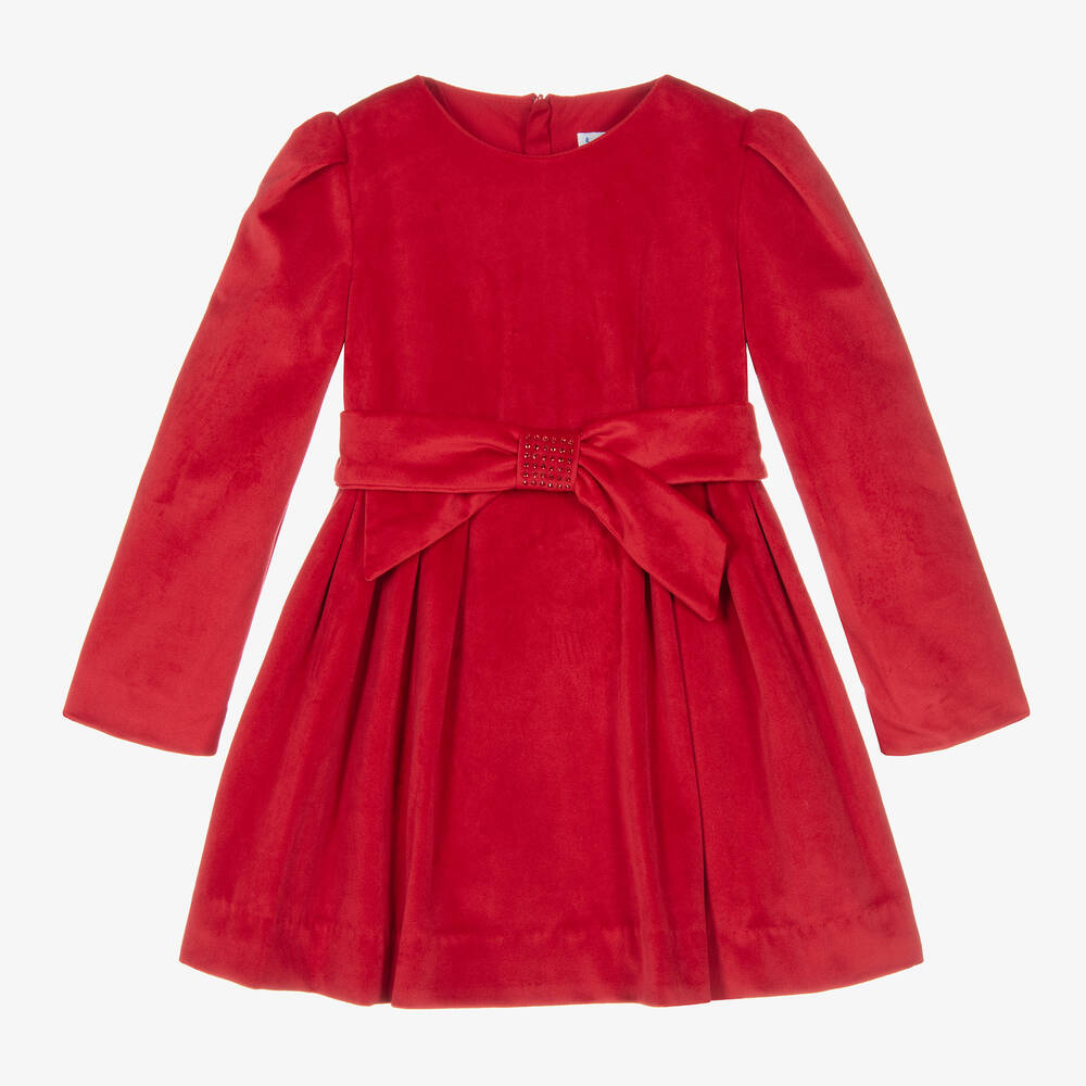 Mayoral - Robe rouge en velours Fille | Childrensalon