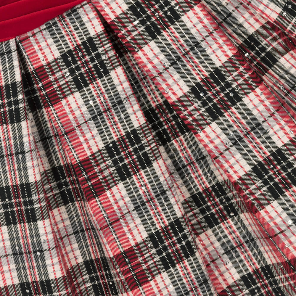 Mayoral-Girls Red Velvet Tartan Dress | Childrensalon Outlet