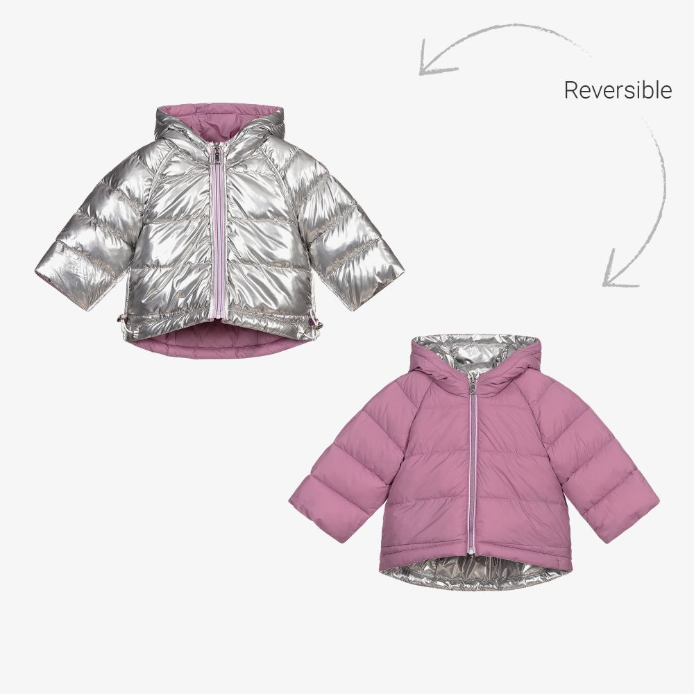 Mayoral - Girls Reversible Puffer Coat | Childrensalon
