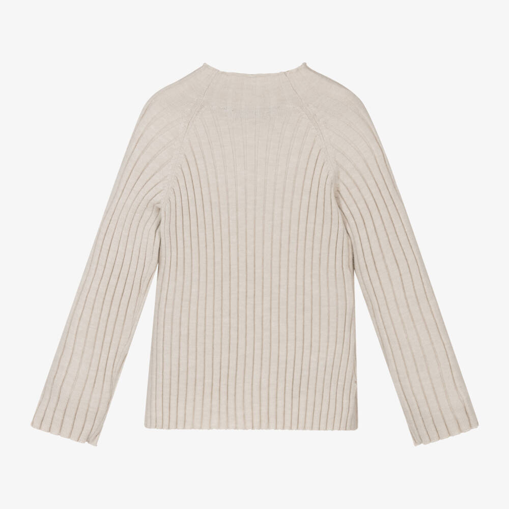 مايورال-توب بياقة عالية لون بيج للبنات | Childrensalon Outlet