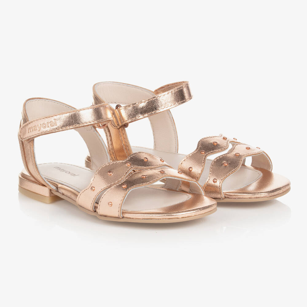 Girls rose gold sandals discount