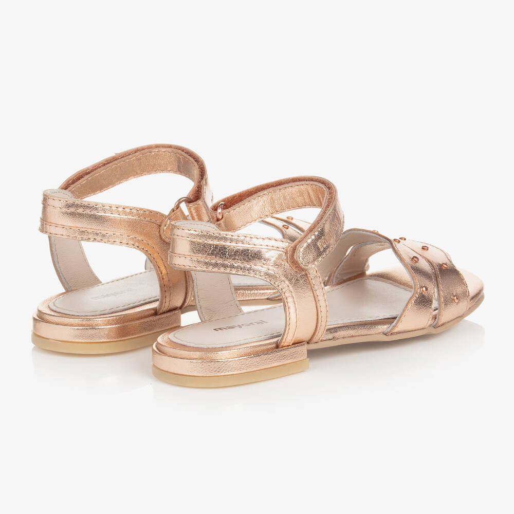 Girls rose gold sandals deals